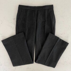 Massimo Dutti Wool Alpaca Blend Houndstooth Pattern Subtle Flare Pants Grey Sz 8